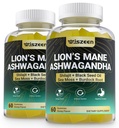 Ashwagandha Gummies - Lions Mane Gummies, Ashwagandha Lion's Mane Supplement with Shilajit, Sea Moss, Black Seed Oil for Adults - Energy, Cognitive & Immune Support