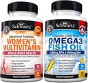 Daglige Multivitamin til kvinder kapsler (1 måned Tilgang) Plus Triple Strength Omega 3 Fish Oil Softels (1 måned Tilgang)