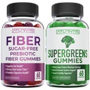 Atlantis Nutrition Sugar Free Prebiotic Fiber Gummies til voksne 2- Pack (120 Gummies) + Supergreens 60 Gummies