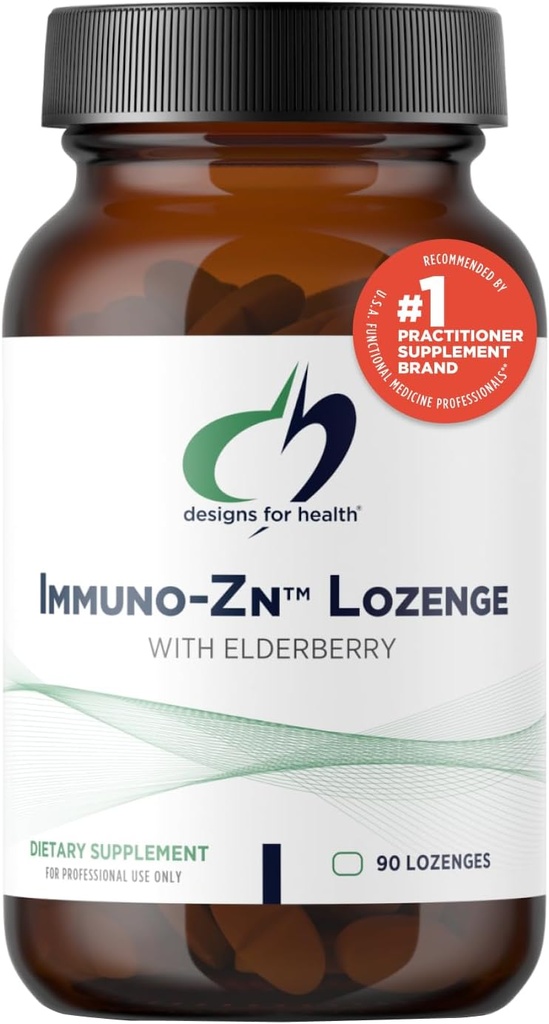 Design for Health ImmunoZn Lozenge - 25 mg zink + Hyldebær Quick Opløs tabletter, immunsupportsupplement - non-GMO lækker naturlig berry flavor (90 Lozenges)