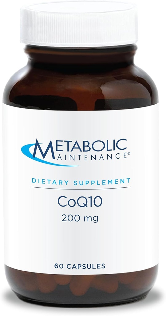 Metabolisk vedligeholdelse CoQ10 Kapsler - 200mg Coenzym Q10 med vitamin C - Antioxidant, immun, energi + cardiovaskulær støtte (60 kapsler)