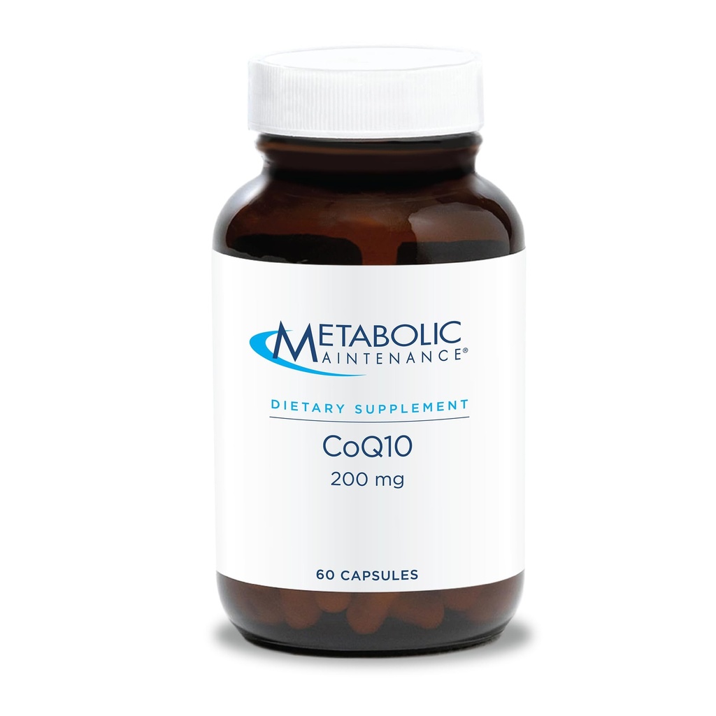 Metabolisk vedligeholdelse CoQ10 Kapsler - 200mg Coenzym Q10 med vitamin C - Antioxidant, immun, energi + cardiovaskulær støtte (60 kapsler)