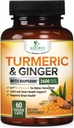 Gurkemeje Supplement 2600mg - med Økologisk Ginger & Gurkemeje, BioPerine Black Pepper Extract 95% Curcuminoider - Avanceret Absorption Joint & Antioxidant Extra Strength Support - 60 kapsler