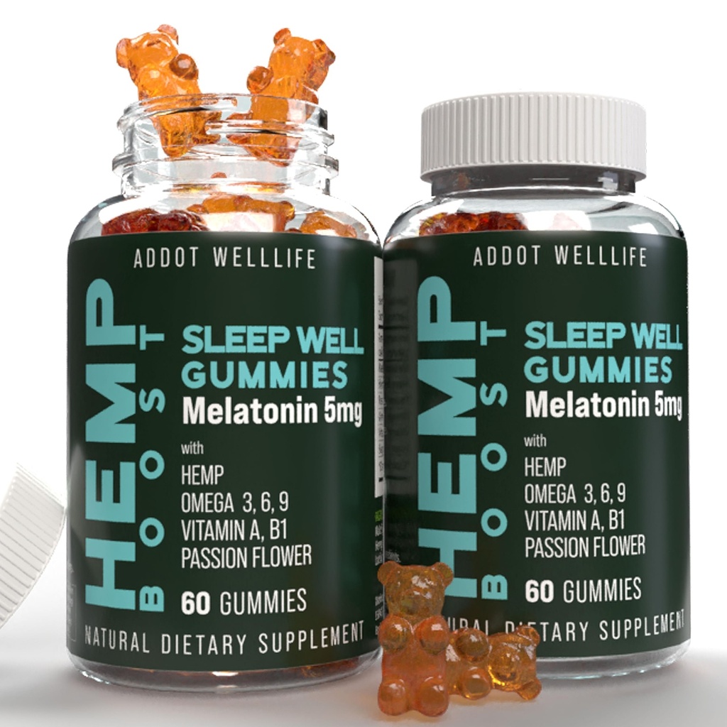 Hemp Gummies for Better Sleep and Overall Wellness Welllife - 2 Bottles, 120 Gummies - Vegan, Non-GMO, and Dairy-Free