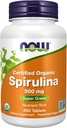 Now Foods Supplements, Organic Spirulina 500 mg med vitaminer, mineraler og GLA (Gamma- Linolensyre), 200 tabletter