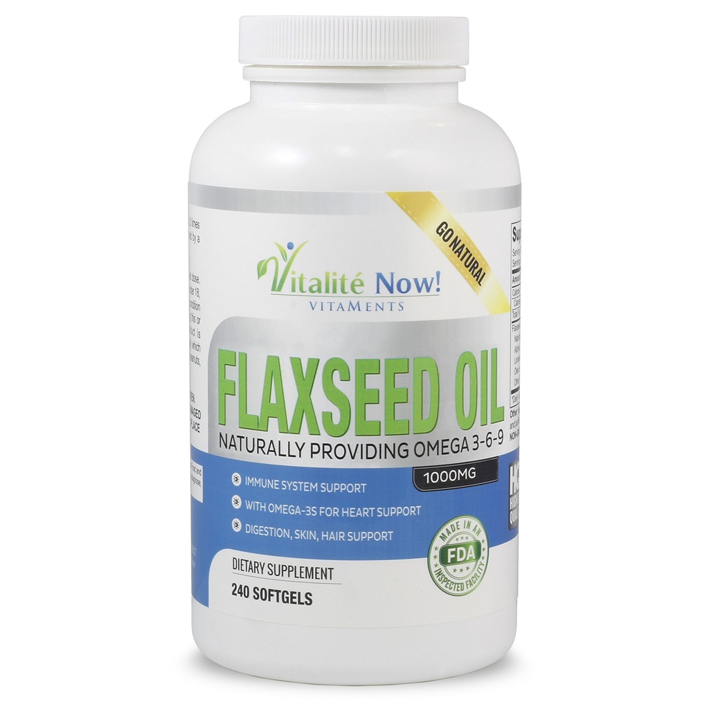 Opsize Best Organic Flaxseed Oil Softgels - 1000mg Premium, Virgin Cold Pressed from Flax Seeds - Hår Skin & Nails Support - Omega 3-6-9 Supplement - 240 Tæl - Mere end 8 måneder Tilgang!