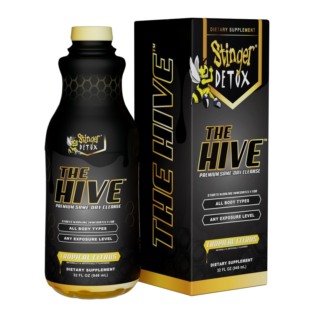 Stinger Detox THE HIVE Premium Same-Day Cleanse 32 OZ Drink - Tropical Citrus Flavor - 32 Ounces