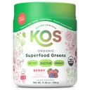 KOS Organic Superfood Green Powder - Gut Health fra Prebiotic Fiber, Supergreens og Adaptogens - USDA Certified Organic, Lavet i en GMP Certified Facility - 28 Servere Berry