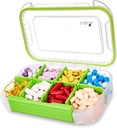 Fullicon Stor Pill Organizer med 8 afdelinger, Fugt Bevis Travel Pill Box med Aftagelig Divider, Daily Pill Container med Lables, Pill sag for Vitamin, Fiskeolie, tillæg (Clear Green)