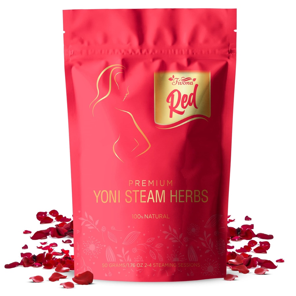 Fivona Red Premium Yoni Steaming Herbs - for Feminine Use and Rituals - V-Detox, Cleanse, Odor Control - 2 to 4 Sessions - Female PH Balance - 1.76 Ounces
