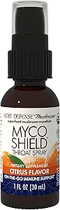 Host Defense MycoShield Throat Spray - immunforsvar - kost chaga, Reishi, Tyrkiet hale & mere - On- The- Go immunstøtte - Citrus Flavor, 1 fl oz (71 Servere) *