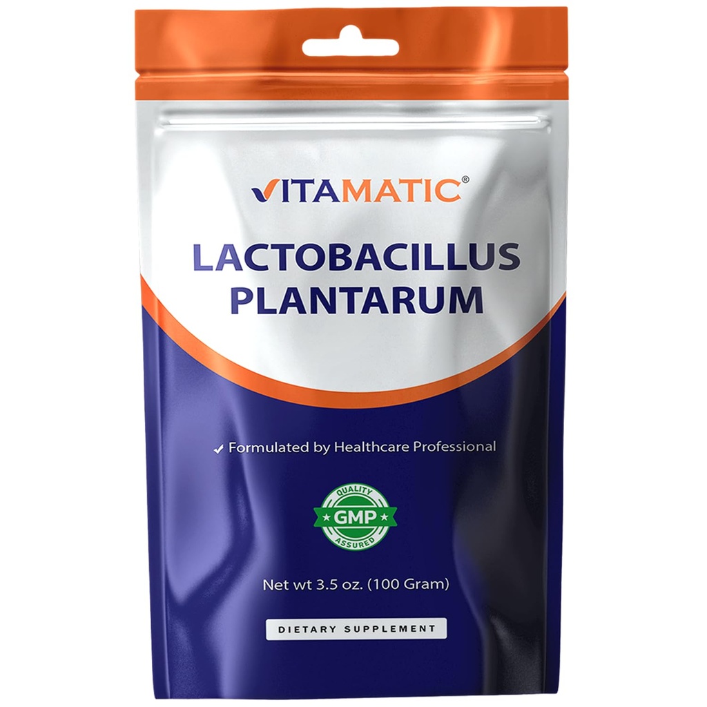 Vitamatic Lactobacillus Plantarum Probiotic Powder - fordøjelsestilskud - 100 Gram (3.5 OZ) - 100 Servere