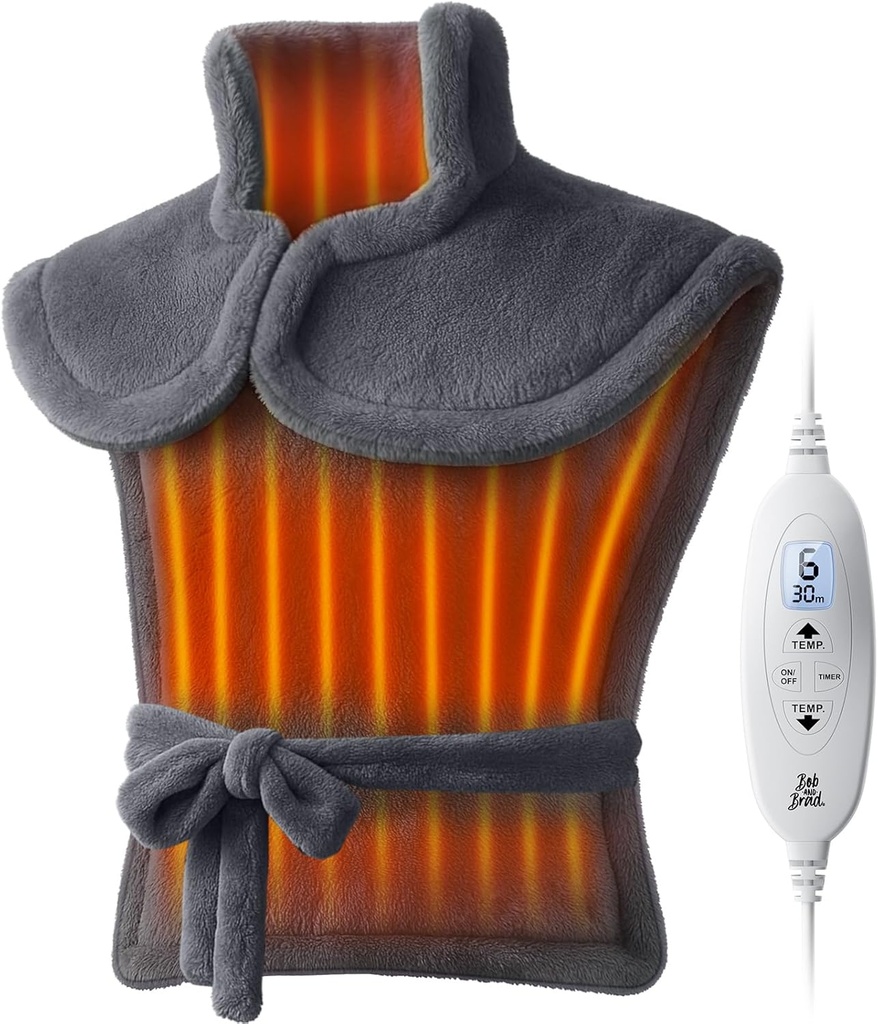 BOB OG BRAD opvarmning Pad for Rygsmerter Relief, FSA Edge- vægtet elektrisk varmepad for Neck HSA Støtteberettiget, Skuldre & Full Body Relief, Hurtig opvarmning, ETL certificeret, gave til kvinder Mænd Familie 24 "x34"