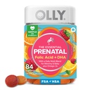 OLLY Essential Prenatal Gummy Multivitamin, Folinsyre, D-vitamin, Omega 3 DHA, understøtter sund vækst og hjerne udvikling, Citrus Berry - 84 Greve