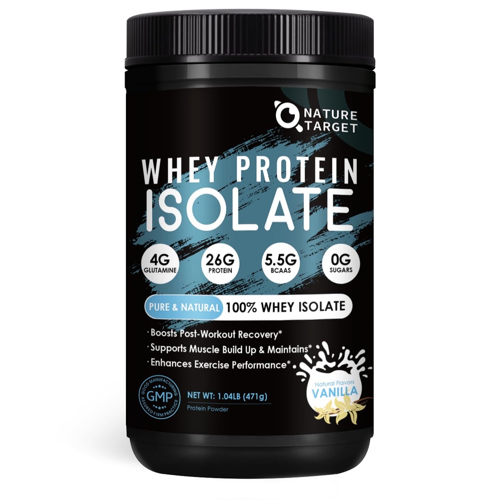 NATURE TARGET Pure Whey Protein Powder Vanilla, 1.04LB(471g)