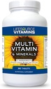 LifeSourceVitaminer hele fødevarer Multivitamin & mineraler med 71 Alle naturlige ingredienser, Probiotika, fordøjelsesenzymer, Chelated Minerals og non-GMO, 360 tabletter
