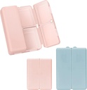 FOS 2 Pcs Daily Pill Organizer, 7 Compartments Portable Pill Case Travel Pill Organizer, [Folding Design] Pill Box for Purse Pocket til at holde vitaminer, Cod Lever Oil, Kosttilskud og Medicin-Pink + Flåde