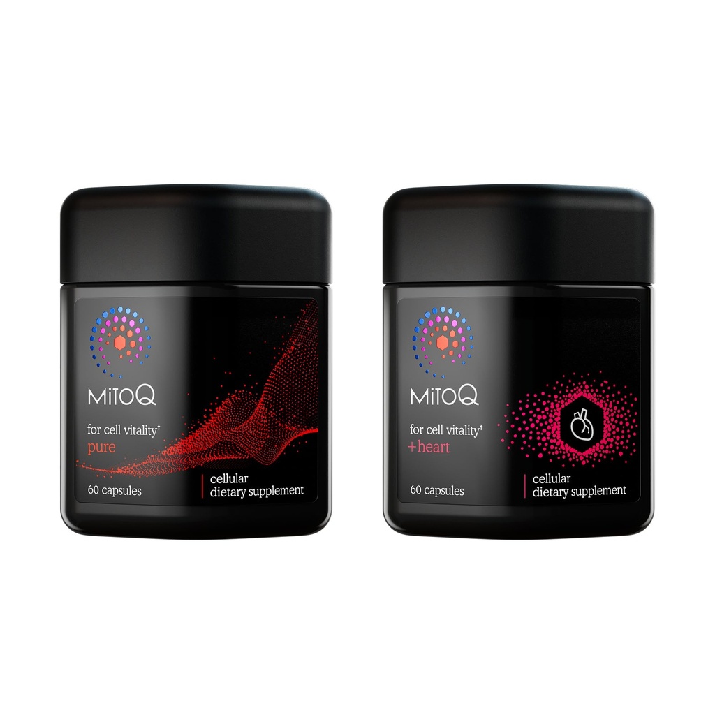 MitoQ Ultimate Antioxidant Bundle: Mitochondria-Targeted and Heart Health Antioxidant Supplements | Supports Cellular Longevity, Cardiovascular Health, Energy, and Healthy Aging (2 x 60 Capsules)
