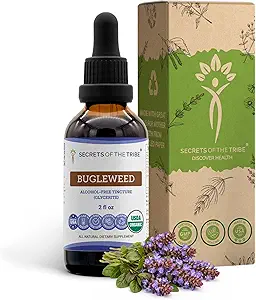 Bugleweed USDA Organic Measures 124; Alkohol- GRATIS Extract, High- Potency Herbal Drops, Respiratory System Measures 124; Fremstillet af 100% Certified Organic Bugleweed (Ze Lan, Lycopus Measuricus) Tørret Herb 2 oz
