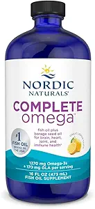 Nordic Naturals Complete Omega, Lemon Flavor - 16 oz - 1270 mg Omega-3 - EPA & DHA med tilsat GLA - Sund hud, kognition, positiv mood - ikke-GMO - 96 Serveringer