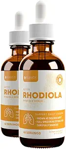 Aktiv Rhodiola - Rhodiola Root Uddrag med naturlige Rosavins - Flydende levering til bedre Absorption - Understøtter energi og stress