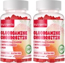 Nutravita Glucosamine Chondroitin Gummies med MSM & Elderberry Extra Strength - fælles støtte, Antioxidant immunsupport supplement til voksne, mænd og kvinder. 120 Jordbærtygger