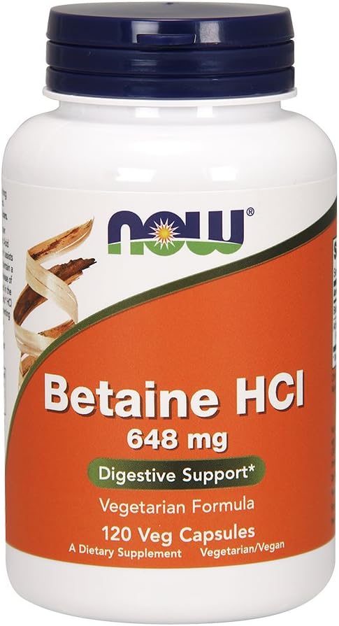 Foods Betaine HCl, 648 mg med 150 mg pepsin, 120 kapsler, 2 pakninger