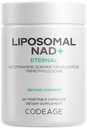 Codeage Liposomal NAD + Supplement - NAD Nicotinamid Adenine Dinukleotid Coenzym Pills - 500 mg NAD + Per Servering & betain Vandfri - Liposomal Levering - Vegan, Non- GMO, Gluten- Free - 60 kapsler