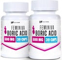Healthfare Feminiva Boric Acid Suppositbles Б124; 2- Pack Б124; 30 Vaginal Suppositales Every Б124; 600mg Б124; 100% Pure Б124; Lavet i USA