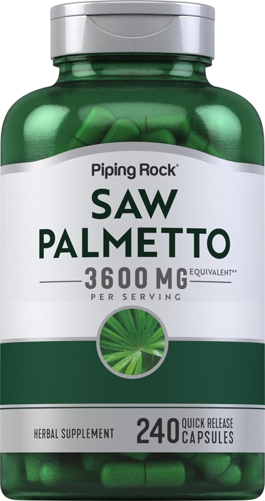 Piping Rock Saw Palmetto Extract 3600mg | 240 Capsules | for Men and Women | Non-GMO, Gluten Free Supplement