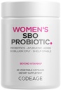 Kodeage Kvinder Probiotika Supplement - 50 Millioner CFU - SBO Probiotika & Prebiotika - Tranebær - Feminin Sundhed - Gæret botanisk blend, Hele kosttilskud - Vegan, Non- GMO - 60 Kapsler
