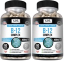 Kaya Naturals B-12 Complex | Multivitamin Supplement for Women & Men | Energy and Metabolism Booster | Vitamin Supplement with Biotin, Choline, Inositol, Folate, and Vitamin C – 60 Count (Pack of 2)