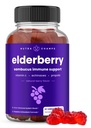 NutraChamps Elderberry Gummies med C-vitamin, Propolis & Echinacea - Immunsystemet Support Gummy Vitaminer til voksne & Børn - Max Strength 200mg Sambucus Antioxidant