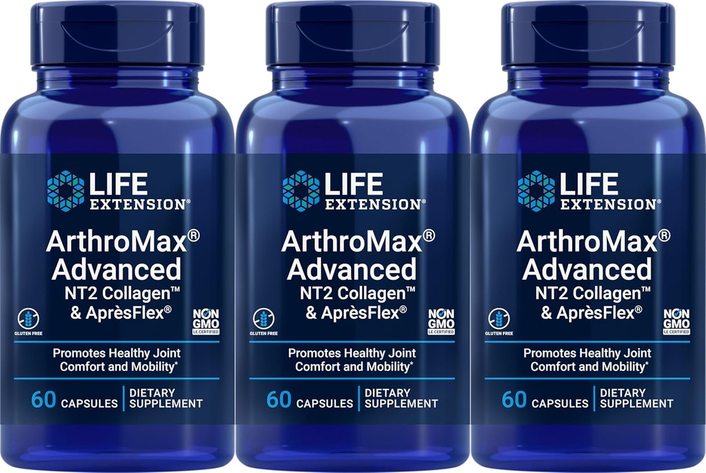 Life Extension ArthroMax Advanced med RTCollagen & ApressFlex, 60 kapsler (pakke med 3)