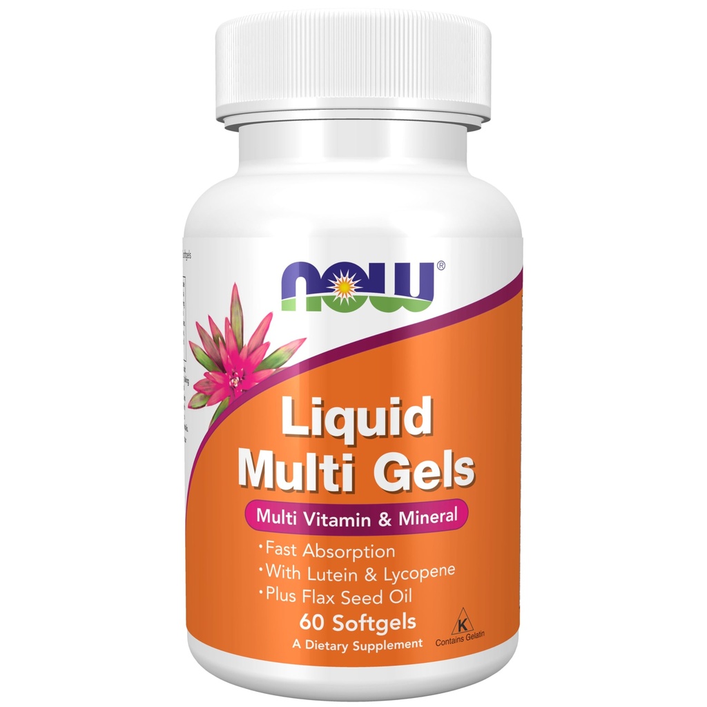 Now Foods Supplements, Flydende Multi Gels med Lutein og Lycopene, plus hør Seed Oil, 60 Softgels