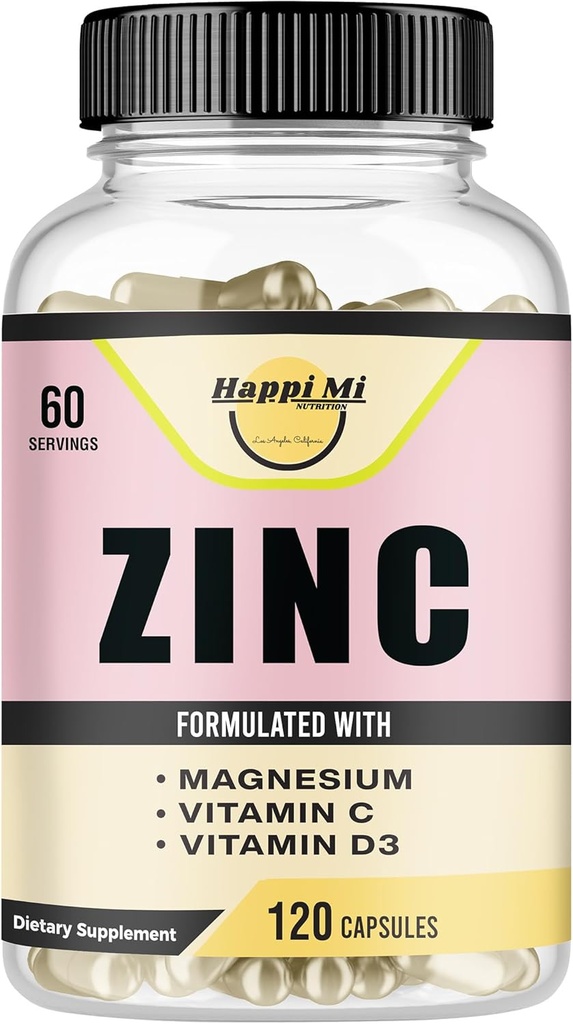 Zink, Zink 100mg, Magnesiumglycinat 150mg, D3- vitamin 5000 IE, vitamin C 500mg per servering, immunforsvar, immunbooster, antioxidant støtte