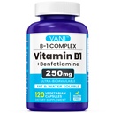 VANI 250mg Vitamin B1 with Benfotiamine, Complex 2 in 1 Enhanced Formula -Fat & Water Soluble Thiamine B1 Supplement | 120 Capsules | Gluten Free