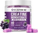 Creatine monohydrat Gummies 5000mg for mænd og kvinder, Gomitas de Creatina Creatine Monohydrat 5g, Creatina Monohidratada Gummy for Muscle Builder, Energy Boost, Pre- workout Supplement, 60 Greve, Grape
