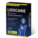 4% Lidocaine Pain Relief Patches - (Large, 30, Count) Maximum Strength Relief for Back, Neck, Shoulder, Joint & Muscle Pain, 3.9”x 5.5”-30H
