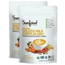 Sunfood Golden Milk Super Blend - Superfood Latte Turmeric Powder with Ginger, Black Pepper, Cinnamon, and Cardamom, Vegan, USDA Organic - 6 oz (Pack of 2)
