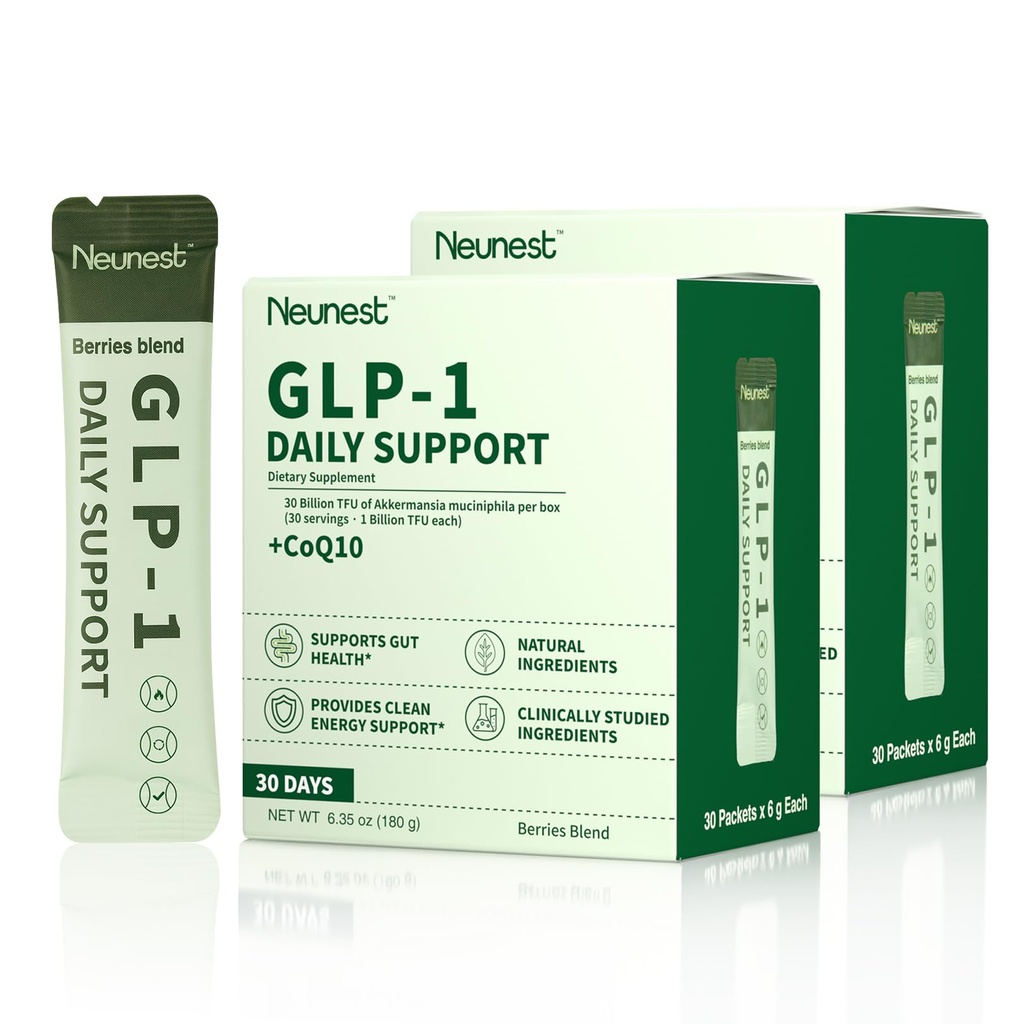 GLP Booster Probiotic Supplement Mix Drink for Weight Loss, Natural Appetite Control, Gut Health, Energy & Metabolic Support for Women& Men, with Akkermansia, CoQ10 and Beet Root, 60 Servings