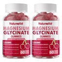 Magnesium Glycinate Gummies 1000mg - Sugar Free Magnesium Kalium Supplement med D-vitamin, B6, CoQ10 for Calm Mood & Sleep Support - 120 Cherry Gummies -2 Pack.