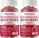 Magnesium Glycinate Gummies 1000mg - Sugar Free Magnesium Kalium Supplement med D-vitamin, B6, CoQ10 for Calm Mood & Sleep Support - 120 Cherry Gummies -2 Pack.