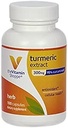 Den Vitamin Shoppe gurkemeje ekstrakt 300mg, Standardized Herb, der understøtter cellular sundhed & giver antioxidant fordele med 95% curcumin og 65mg calcium (100 kapsler)