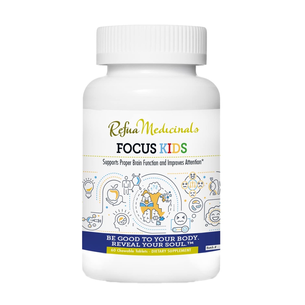 Medicinals Focus Kids (Chewable) - Supports Proper Brain Function and Improved Attention: Kosher | Vegan | Gluten Free | Non GMO : 60 Chewable Tablets