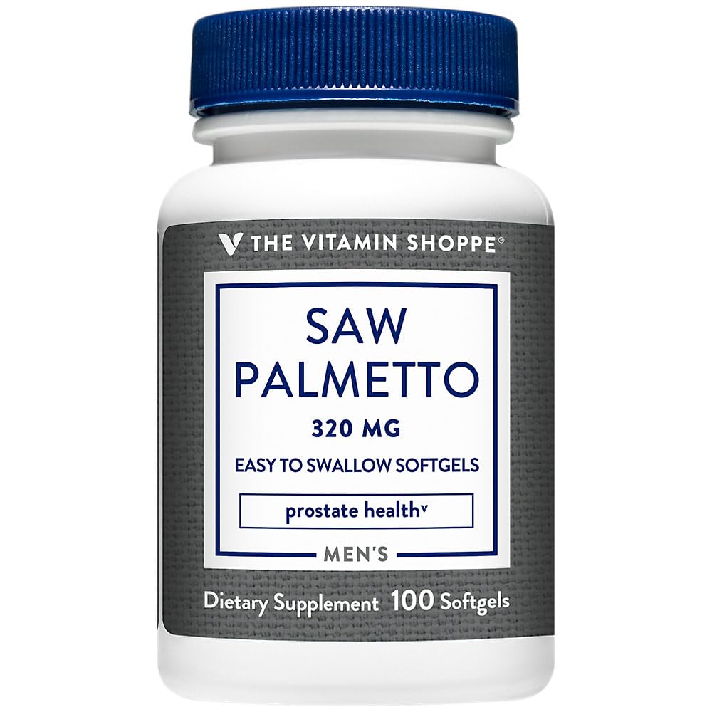 The Vitamin Shoppe Saw Palmetto 320mg - Prostate Health & Urinary Support | Standardized Berry Extract | 100 Softgels | Men's Formula