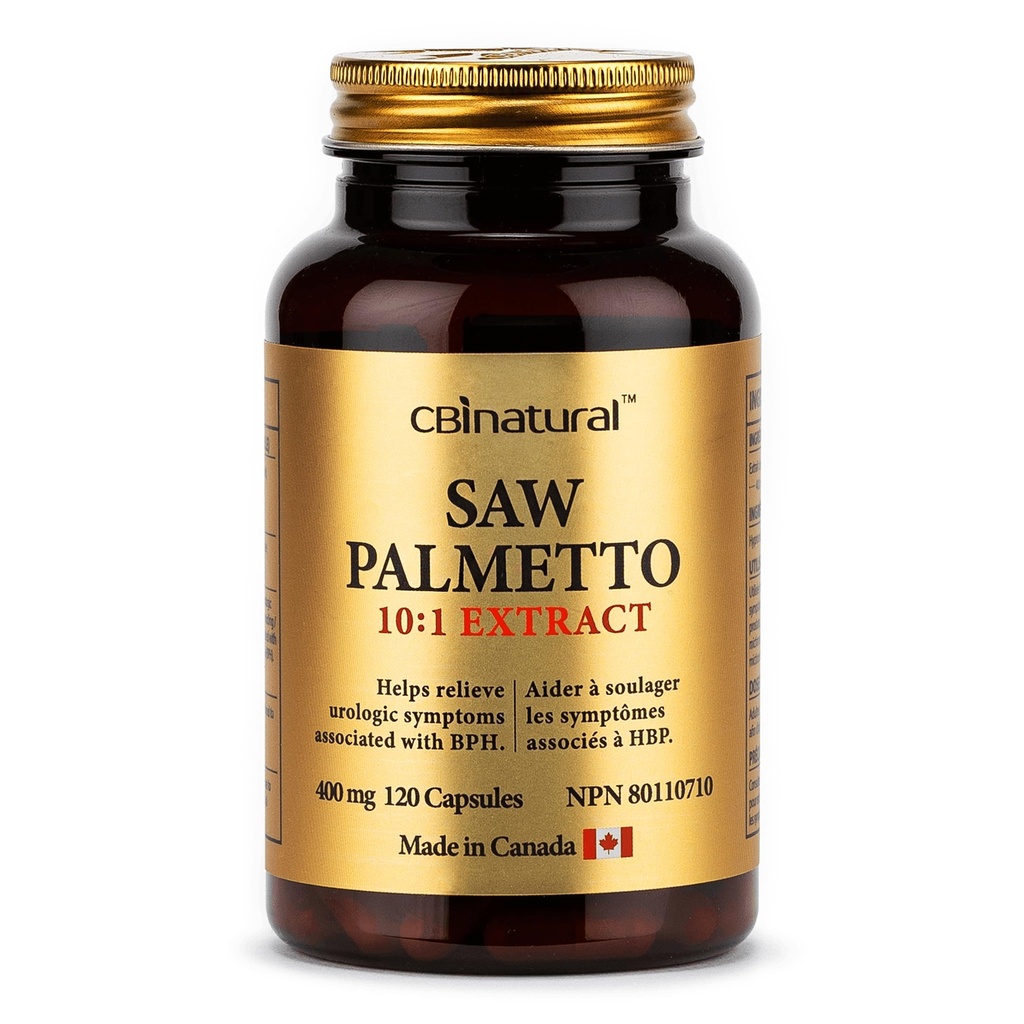 Saw Palmetto 400 mg, 120 Vegan Capsules, Non-GMO, Gluten Free, Herbal Supplement for Men