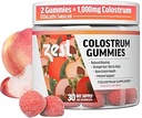 Zest Colostrum Supplement Gummy tyggegummi for voksne - Ethically Sourced High IgG for Hår Health, Gut, Immunity, Bloating, Skin & Nails - Keto & Gluten Free - Peach Flavor (60 Gummies, 1000 mg Colostrum)