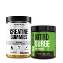 Jacked Factory Creatine Monohydrate Gummies (150 Gummies, Lemon) & Nitrosurge Pre Workout Supplement (30 Servings, Cherry Limeade)