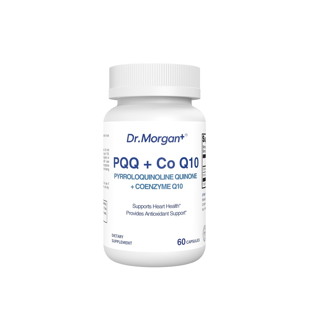 Dr. Morgan PQQ 25mg (Pyrroloquinoline Quinone) & CoQ10 100mg - Mitochondrial Energy & Cellular Vitality Support - Cognitive Antioxidant Formula - 60 Capsules, Non-GMO